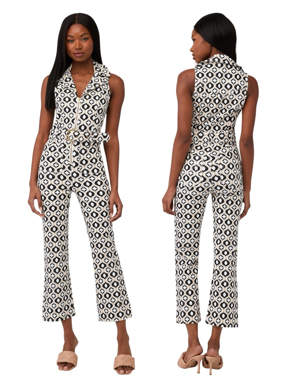 $218 Show Me Your Mumu Geometric Jacksonville Cropped Sleeveless Jumpsuit 1